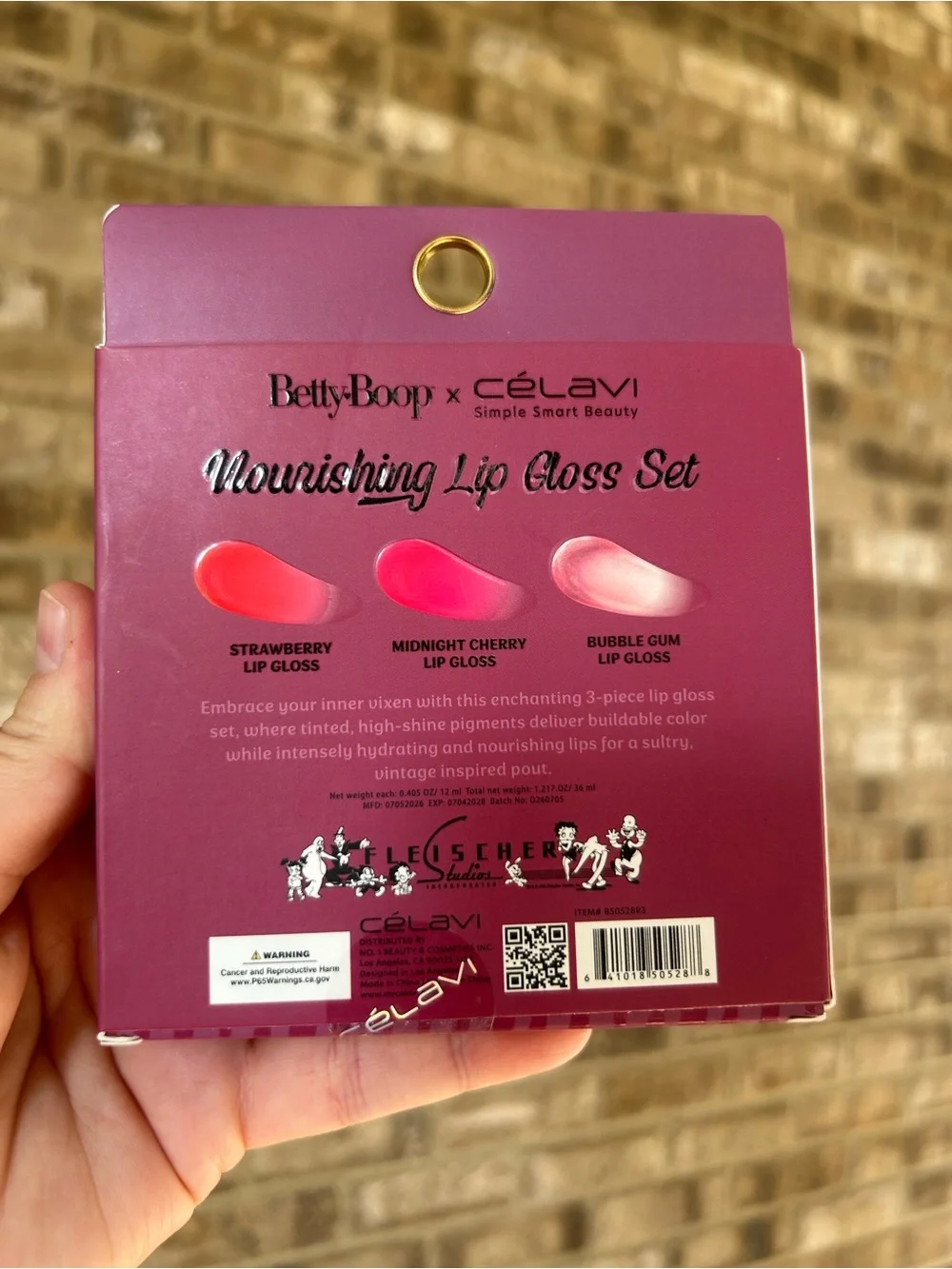 Betty Boop x Célavi Night Flight 3 Pc Nourishing Lip Gloss Set
